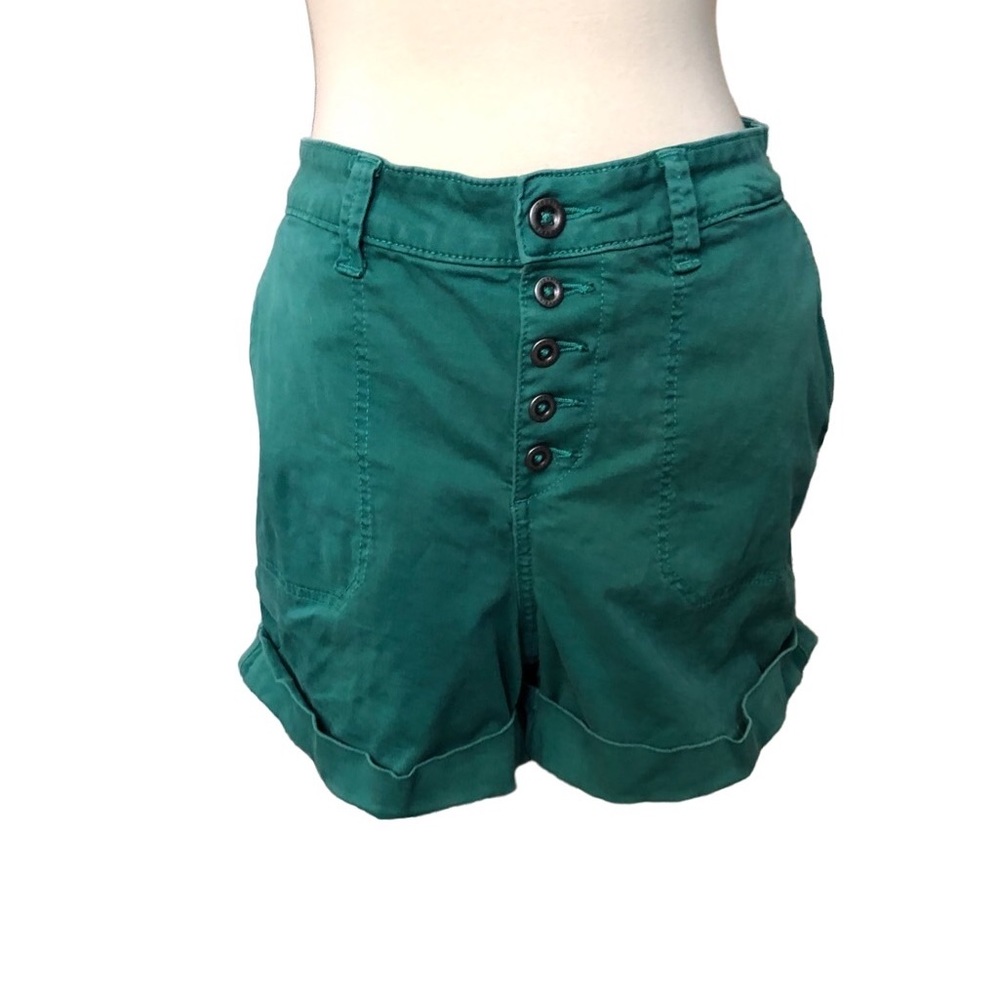 Torrid green button fly chino style shorts
